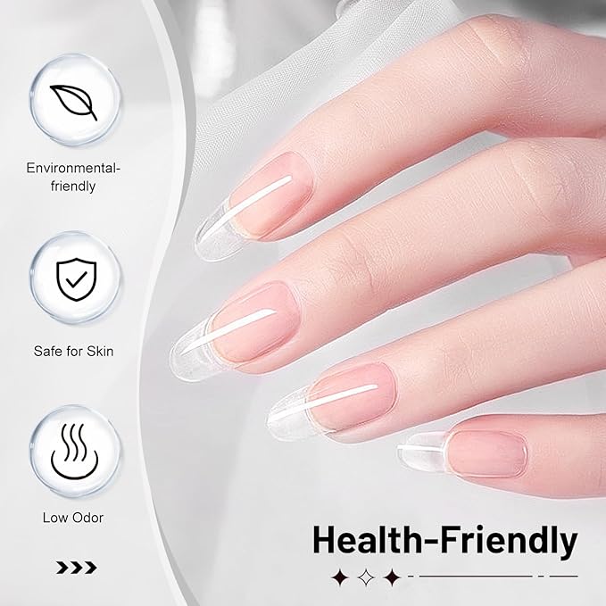 JODSONE 2Pcs 10ml Builder Gel Set, Clear Gel Nail Strengthener for Thickening, Nail Extension, Apex Building, Repairing Broken Nails, Long Lasting DIY Nail Art Gift for Women