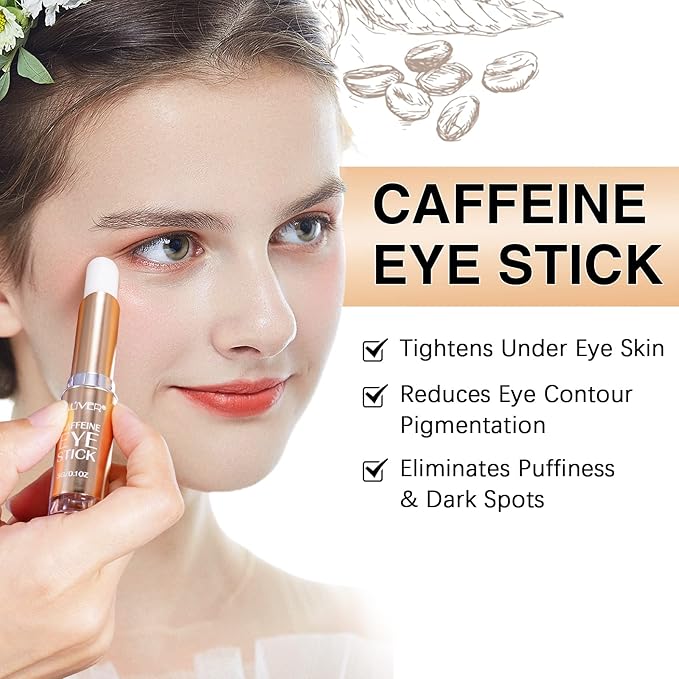 Caffeine Eye Stick, Eye Cream for Dark Circles and Puffiness, Ordinary Collagen Eye Serum Anti Aging,Bags Under Eyes Treatment for Women Men Eye Care(#2-Coffine Eye Stick)