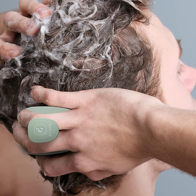 2 PC Scalp Massager Shampoo Brush, Scalp Scrubber & Exfoliator for Dandruff Removal, Wet & Dry and Detangler for Men and Women, Suitable for Short Medium Hair (Green)