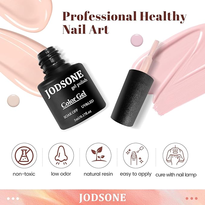 JODSONE 23 PCS Gel Nail Polish Set with Base Glossy and Matte Top Coat Multicolored Gel Nail Long Lasting Suitable for All Seasons