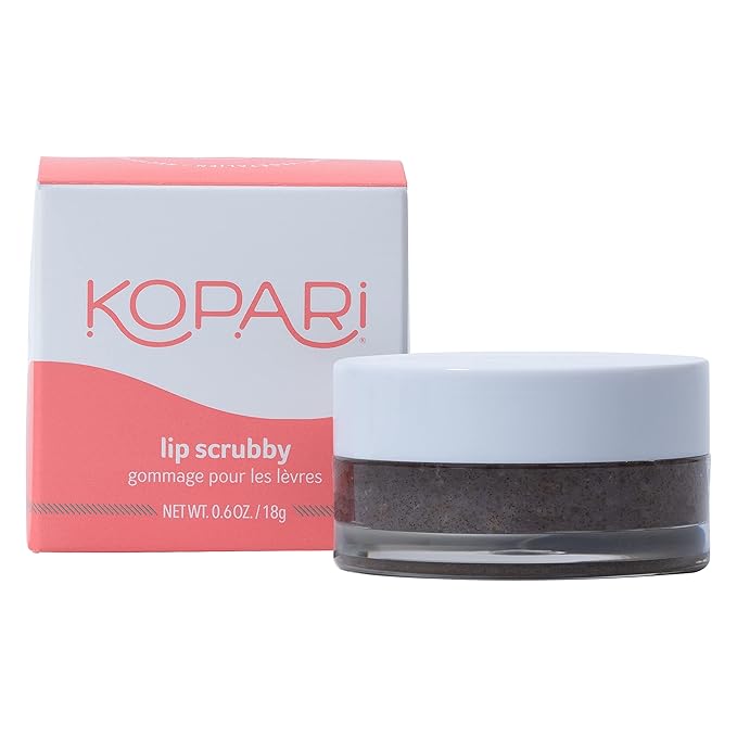 Kopari Coconut Lip Scrubby | Removes Dry Skin For Soft Lips | Volcanic Sand, Brown Sugar & Crushed Coconut Shells Hydrate Exfoliating Lip Scrub Exfoliator Moisturizer Organic Coconut Oil Vanilla Vegan