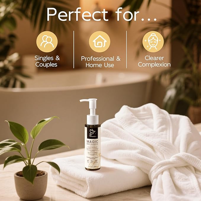 Magic Body Firming Oil, 3.38 FL OZ, Korean Skin Care Post-Shower Body Oil for Women – With 767,000ppm Jojoba Oil,to Tighten, Hydrate & Nourish Dry Skin, Lightweight & Non-Greasy for Full Body Use