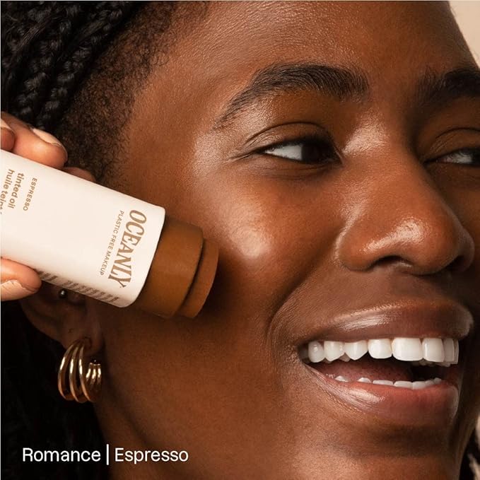 ATTITUDE Oceanly Light Coverage Face Tinted Oil Stick, EWG Verified, Titanium Dioxide-Free, Vegan & Cruelty-Free Tinted Moisturizer, Plastic-Free, Espresso, 0.42 Ounces