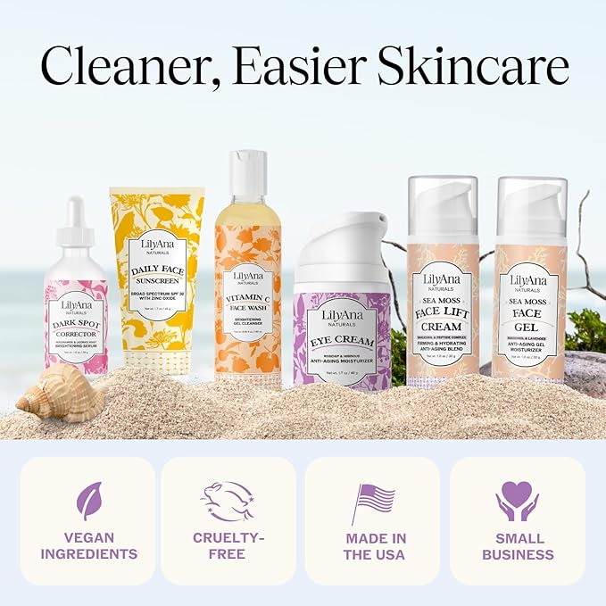 LilyAna Naturals Bakuchiol Face Lift Cream with Sea Moss and Peptide Complex - Face Cream for Women - Moisturizing and Lifting Facial Cream - Anti-Aging Overnight Moisturizer - Made in the USA - 1 oz