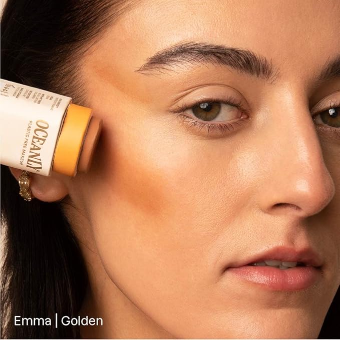 ATTITUDE Oceanly Lightweight Bronzer Stick, Titanium Dioxide-Free, EWG Verified, Plastic-Free, Vegan & Cruelty-free Makeup, Golden, 0.3 Ounces