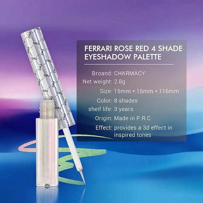 CHARMACY Multichrome Liquid Eyeliner, Glitter Chameleon Liquid Eyeshadow Eyeliner Makeup,High Pigmented with Waterproof &Smudge Proof Formula,Longwearing,Ultra-Fine Tip,PALE PINK YELLOW 908