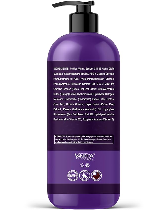 Brass Toning Purple Shampoo for Grey and Silver Hair, Infused with Purple Pigment, Sulfate Free Shampoo for Gray and Silver Hair (16 fl oz)