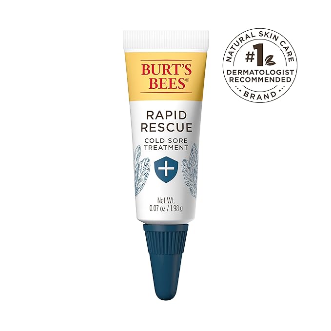 Burt's Bees Cold Sore Treatment and Medicated Lip Balm, College Back to School Dorm Essentials, With Menthol and Eucalyptus Oil, Natural Origin Skincare, 2 Tubes, 0.07 oz./0.15 oz.