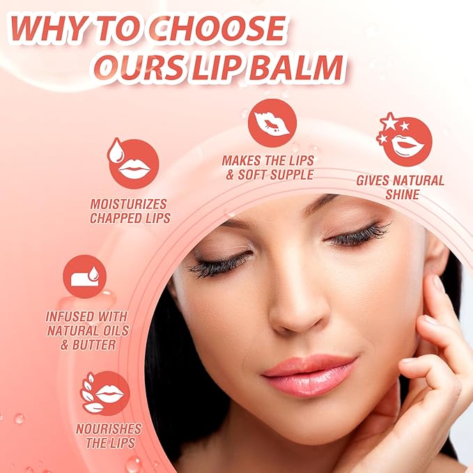 Big Brush Head Hydrating Lip Glow Oil Plumping Lip Tint, Hydrating Lip Gloss Tinted Lip Balm Transparent Lip Care, Long Lasting Nourishing Non-sticky Fresh Texture (Cherry)