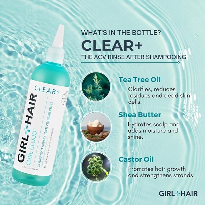 G+H CLEAR+ Apple Cider Vinegar Rinse | Clarifying Formula to Remove Buildup, Prevent Dandruff & Itchiness | For Healthy, Shiny & Soft Hair | Sulfate & Paraben-Free | 10.1 Fl Oz