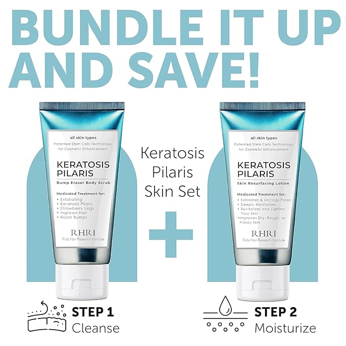 KP Bump Eraser Body Set | Keratosis Pilaris Treatment | Keratosis Pilaris Lotion | Exfoliating Body Scrub | Ingrown Hair Treatment | Bundle Set for Bump, Strawberry Legs, Redness, Dry & Flakey Skin