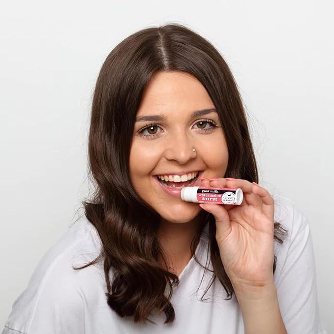 Dionis Goat Milk Skincare Watermelon Holiday Lip Balm Gift Set - Beeswax, Shea Butter & Coconut Oil Lip Care Products Made in The USA - Cruelty Free Lip Moisturizer For Chapped Lips, 0.28oz 3 Pack