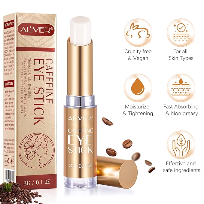 Caffeine Eye Stick, Eye Cream for Dark Circles and Puffiness, Ordinary Collagen Eye Serum Anti Aging,Bags Under Eyes Treatment for Women Men Eye Care(#2-Coffine Eye Stick)