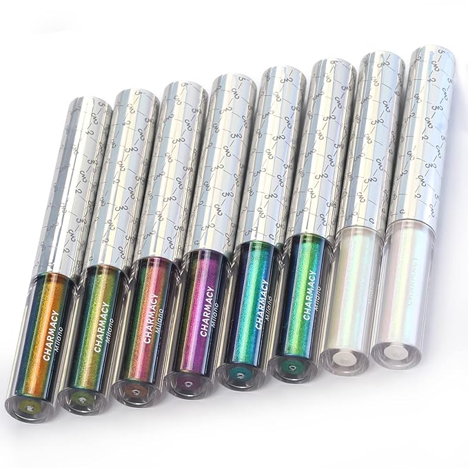 CHARMACY Chameleon Liquid Eyeliner, Liquid Glitter Eyeliner, Highly Pigmented, Metallic Intense MultiColor Shifting waterproof Eyeliner, Ultra-Fine Tip, Longwearing, Smudge-proof (#SET3-903/905/908)