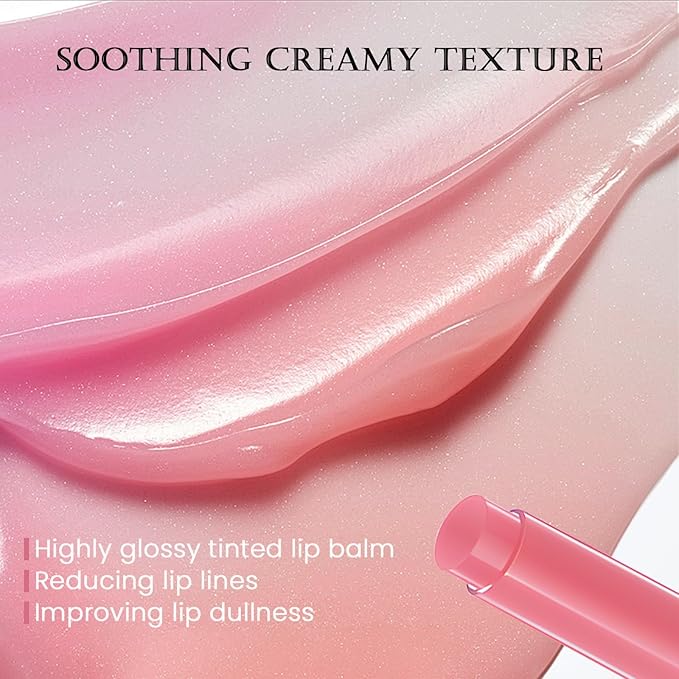 DAGEDA Tinted Lip Balm, Moisturizing Magic Color Changing Lipstick, Soothing Hydrating Lip Balm Tinted, Glossy Lip Plump Gloss Butter Balm, Lightweight, Non-Greasy, 01