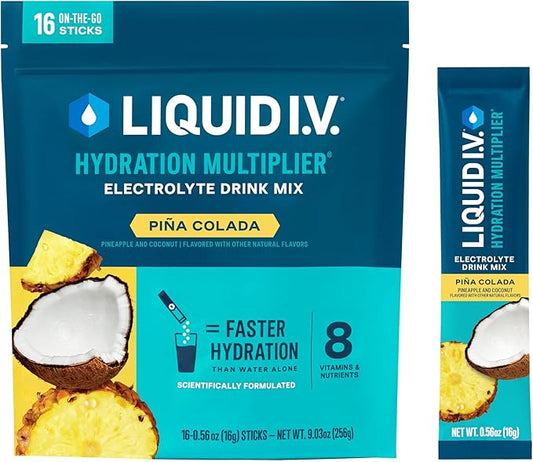 Liquid I.V.® Hydration Multiplier - Pina Colada | Electrolyte Powder Drink Mix | 1 Pack (16 Servings)