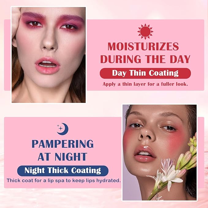 Honey Lip Balm (Strawberry, Watermelon) - Smooth, Hydrating Propolis Lip Mask Overnight Scrubs Exfoliator, Natural Ingredients, Lip Care Set