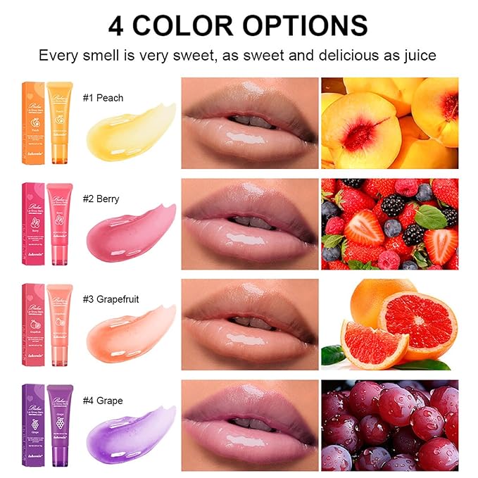 Lip Glowy Balm Hydrating Sleeping Lip Mask, Shine Glossy Finish Lip Oil - Reduce Lip Lines, Enhance Lip Color, Moisturizing & Plump Dry Chapped Lips Care Non-Sticky Lip Balm (#2 Berry)