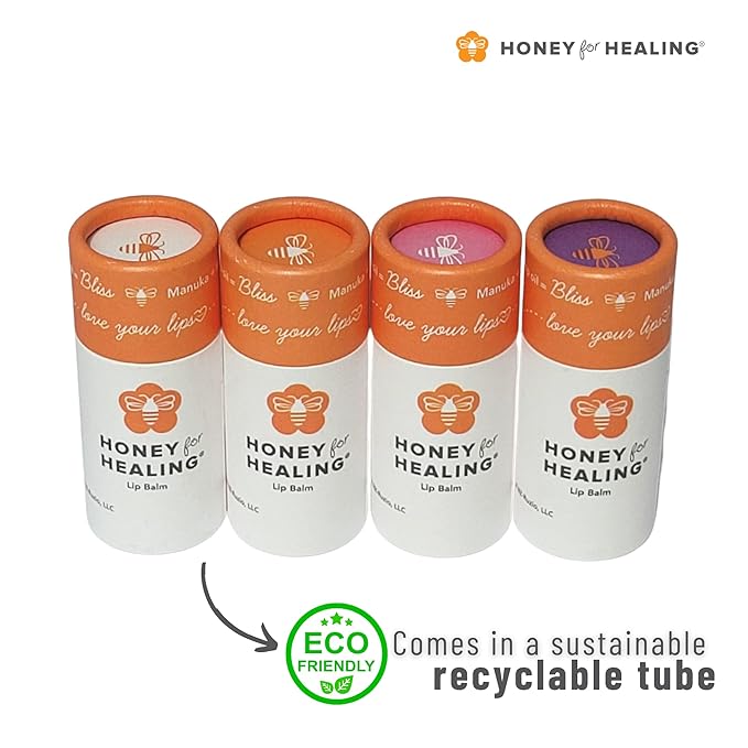 Lip Balm Moisturizer with Manuka Honey 15+ UMF, Coconut Oil, and Castor Oil For Chapped, Cracked, Dry Lips | Protects, Smoothes, and Nourishes your Lips | 0.25 oz / 7 gr. (Soft Rose)