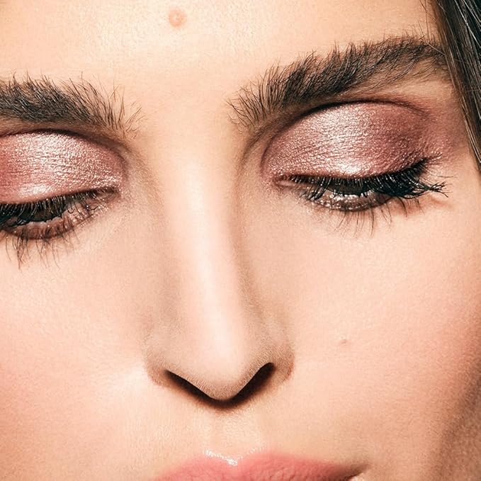 MAKE Beauty Multi-Chromatic Eye Shadow. Metal Reflecting Luminous Foil Finish Creamy, Buildable, Dimensional Long-wear, Crease-proof Powder Eyeshadow, Multichrome Shade - Quartz, Taupe