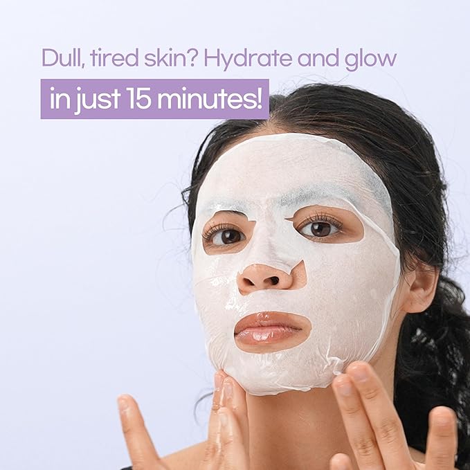 Epielle Hydrating Sheet Mask 6 Pack, Soothing & Restoring Face Mask with Cica, Heartleaf Extract & Witch Hazel Water, Target Dry & Sensitive Skin, Korean Skin Care