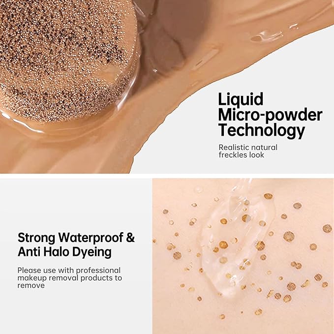 Freckle Stamp Natural Like Freckle Pen Makeup Fake Freckles Cushion Waterproof Long Lasting Quick Dry, Get Sun-kissed Stars Makeup Freckle in One Press, Chestnut, 15g