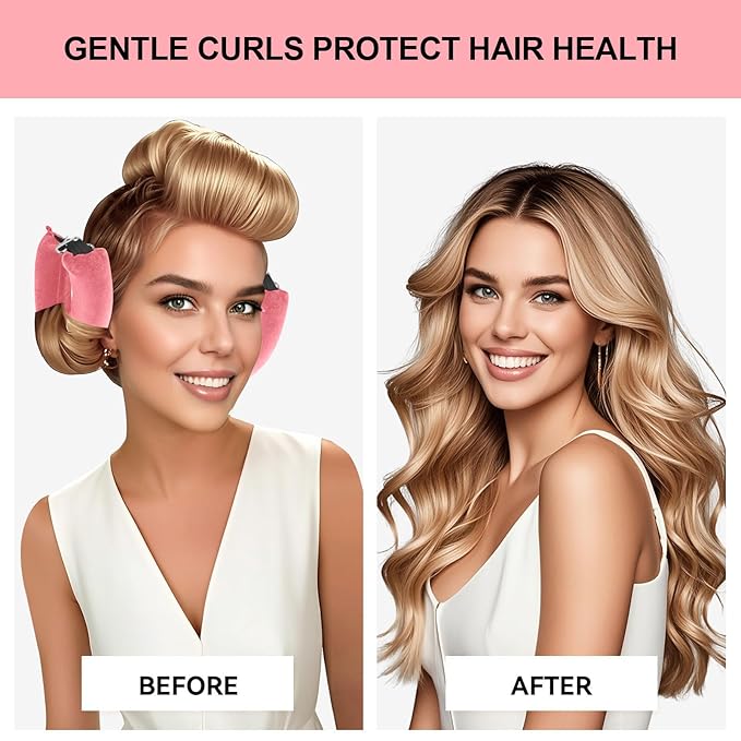 Heatless Curls Overnight Set - Jumbo Overnight Hair Curlers to Sleep In, Soft Velvet Hair Rollers for Women, No Damage Curls Styling Tools 3pcs