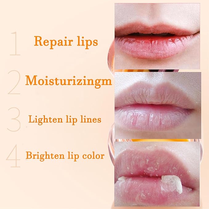 2 Pcs Lip Balm Honey Pot Lip Treatment Overnight Lip Sleeping Balm Strawberry Honey Pot lip Mask Moisturizing Exfoliating Prevent Dry & Cracked Diluting Lip Lines (Honey & Strawberry)