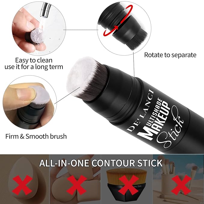 Creamy Blush Stick With Brush for Mature Skin/Lip/Eyes,Lightweight Luxuriously Blendable Rose Color Matte Multi Blush Stick for All Ages, Long Lasting Waterproof Cream Blush for Cheeks/Face #2