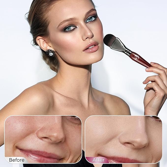 ENERGY Foundation Brush for Liquid Makeup DIY Facial Mask Premium Soft Bristles Contour Face Brush for Blending Liquid, Cream, Eye Mask, Under Eye Concealer Vegan Flat Cosmetic Makeup Tool