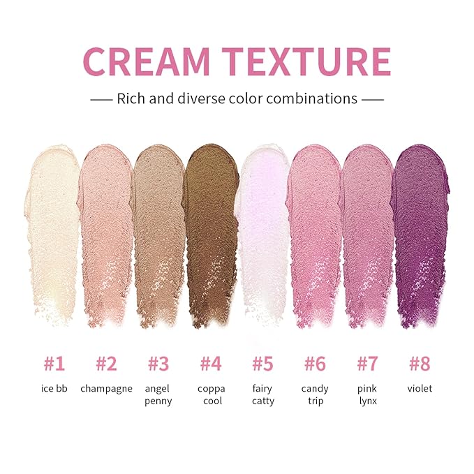 Eyeshadow Stick, Shimmer and Matte Cream Eye Shadow Brightener Sticks Eyeliner Pencil Crayon, Waterproof Long Lasting Eye Highlighter Stick Makeup,0.056 Oz (8-color eyeshadow palette)