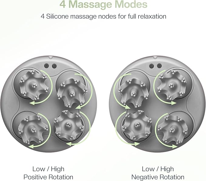 COMFIER Scalp Massager, Electric Head Scratcher, Portable Head Massager for Hair Growth with 84 Silicone Massage Nodes, Dog&Cat Massager, Rechargeable, Waterproof, Gifts for Mom,Dad,Women,Men (Green)