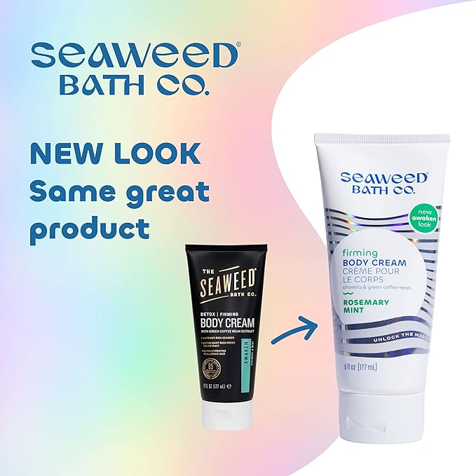 Seaweed Bath Co. Firming Body Cream - Rosemary Mint - Hydrating Hand and Body Lotion with Hyaluronic Acid - Toning Skin Moisturizer for Dry Skin - 6 oz (Pack of 2)