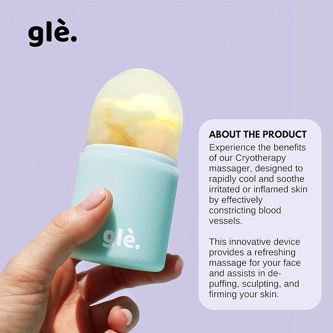 Cryotherapy Ice Massager Infused with Vitamin C - Cryo ICY Pops Face Massage Ice Roller | Cryotherapy Cooling Facial Ice Massager - for Face & Eyes