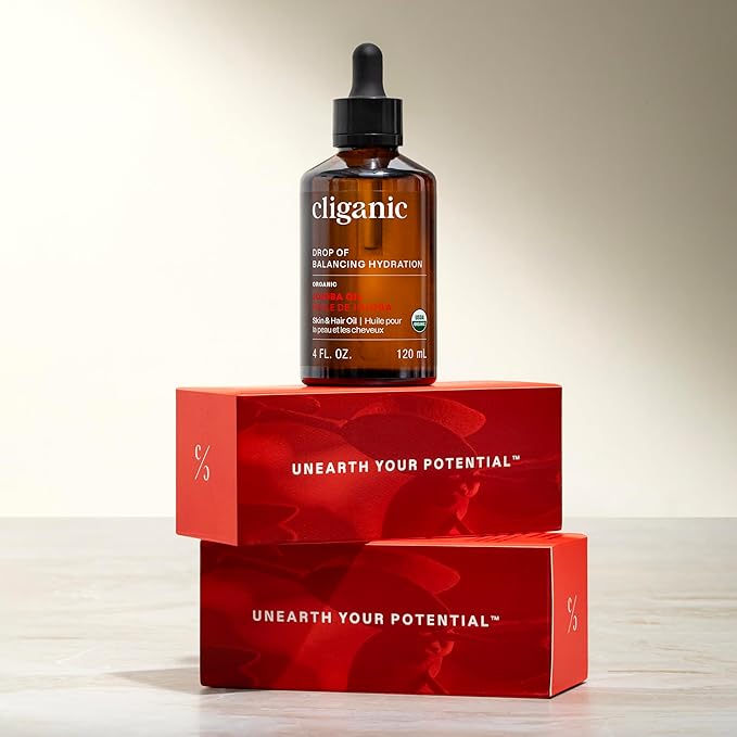 Cliganic Organic Jojoba Oil, 100% Pure (4oz) | Moisturizing for Face, Hair, Skin & Nails | Natural Cold Pressed Hexane Free | Base Carrier Oil (Packaging May Vary)