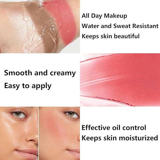 3Pcs Cream Contour Stick Makeup Kit, Shades with Highlighter Stick, Blush Stick and Bronzer Contour Stick for Sculpt the Cheeks, Long Lasting, Waterproof, Matte & Dewy Finish (LIGHT MEDIUM)