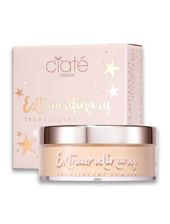 Ciaté London Extraordinary Setting Powder Translucent Honey, for Long-Lasting Makeup & Soft-Focus Blurring Complexion, Oil Control, Talc-Free & Vegan Formula, Suitable for Medium to Deeper Skin Tones