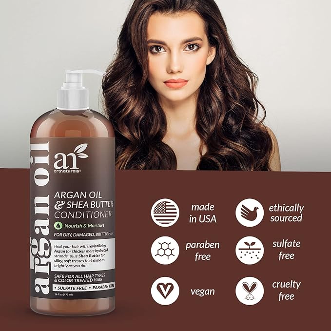 Artnaturals Argan Oil Hair Conditioner - (16 Fl Oz / 473ml) - Sulfate Free - Treatment for Damaged and Dry Hair - For All Hair Types - Safe for Color Treated Hair