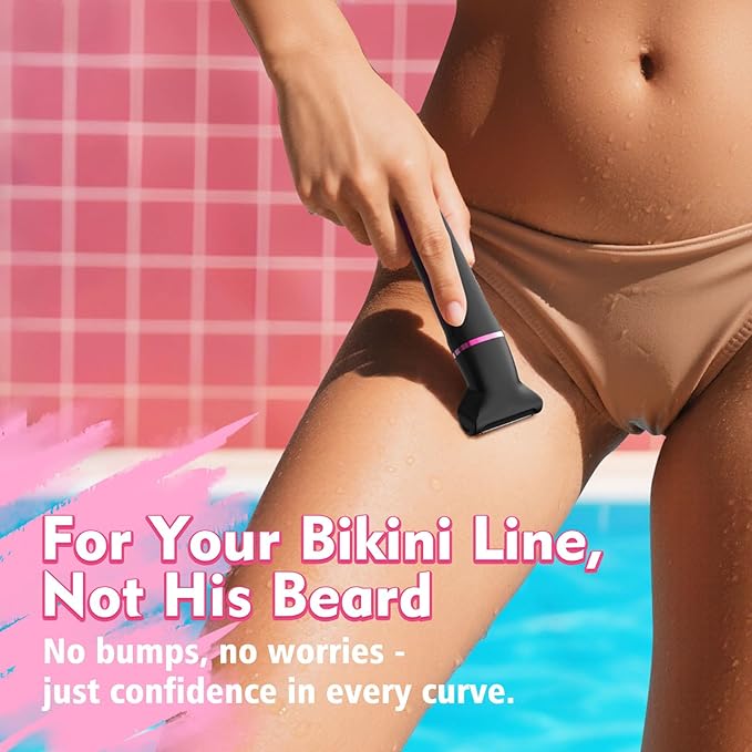 Bikini Trimmer for Women - Waterproof Wet & Dry Electric Foil Shaver for Private Area, Rechargeable Dock, Painless Smooth Shaving & Trimming of The Body, Face, Underarm, Legs, Tiktok Trend Items