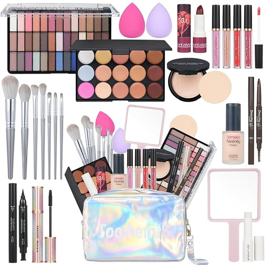 30 Pieces Makeup Kit for Women Full Kit, TooAemiS Professional Makeup Kit for Teens or Adult, All in One Makeup Sets Include Eyeshadow Palette Lipstick Concealer Foundation Mascara Loose Powder Etc