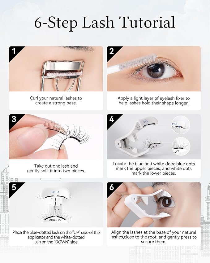 Magnetic Eyelashes with Applicator Kit, No.17 Ice Black, Reusable Magnetic Lashes without Eyeliner, Glue-free False Lashes, Waterproof, Lightweight, Suit for Heavy Makeup