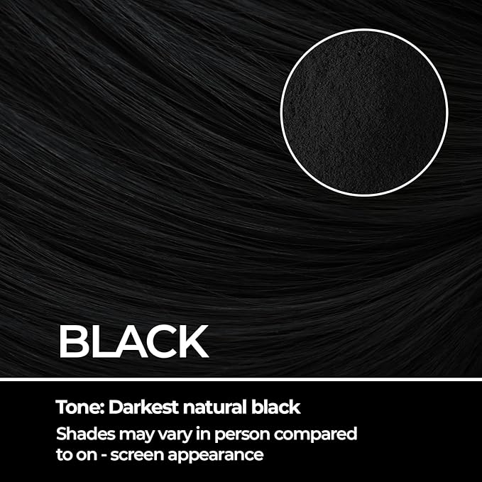 Keratin Hair Fibers for Men & Women - Fill In Fine or Thinning Hair, Instantly Thicker, Fuller Looking Hair (Black 30g)