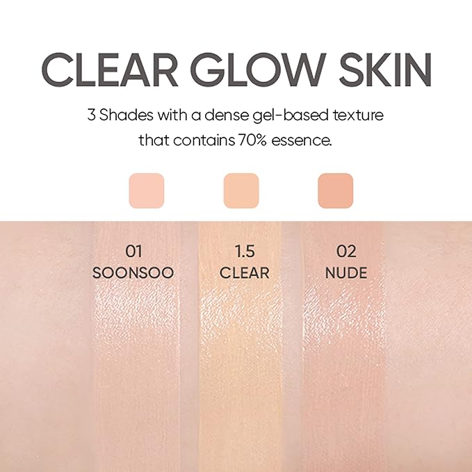 AMUSE Dew Jelly Vegan Cushion Foundation 01 SOONSOO | dewy, glow, long-lasting, double coverage, clean beauty, lightweight, natural look, foundation for sensitive skin, hydrating cushion