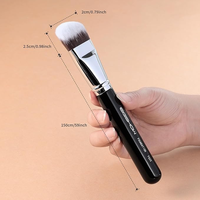 Foundation Brush, EIGSHOW Pro Slanted Brushes Angled Bristles Mask Kabuki Face Brush Perfect for Powder Liquid Cream Buffing Blending (F625)