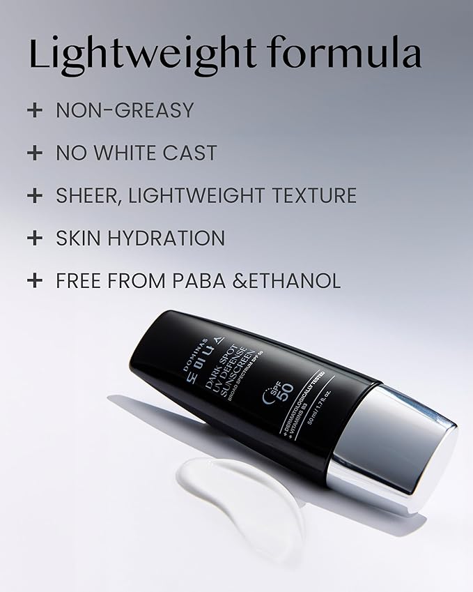 SPF 50 DOMINAS Sunscreen (Pack of 2, 1.7fl oz*2) - Korean Skin Care, UV Defense Sunblock, No White Cast, Non-Greasy, Hydrating, Lightweight Protection for Face & Body, Niacinamide, Sun Cream