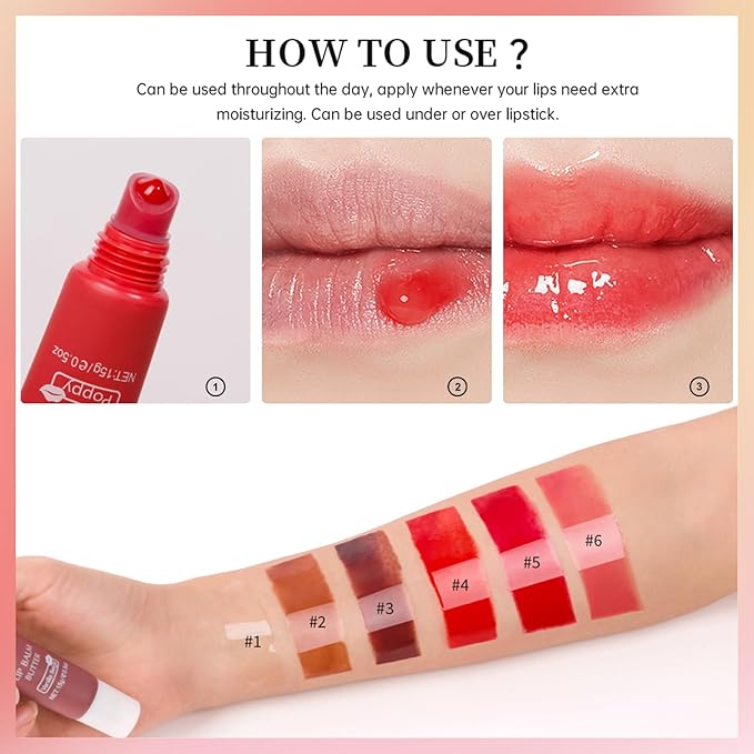 Erinde 3 Colors Lip Butter Balm Trio, Moisture Hydration Lip Butter Gloss, Sheer Tinted Lip Mask and Lip Balm, Soothing Lip Treatment Care Makeup, Shine Lip Glow Oil for Dry, Chapped Lips