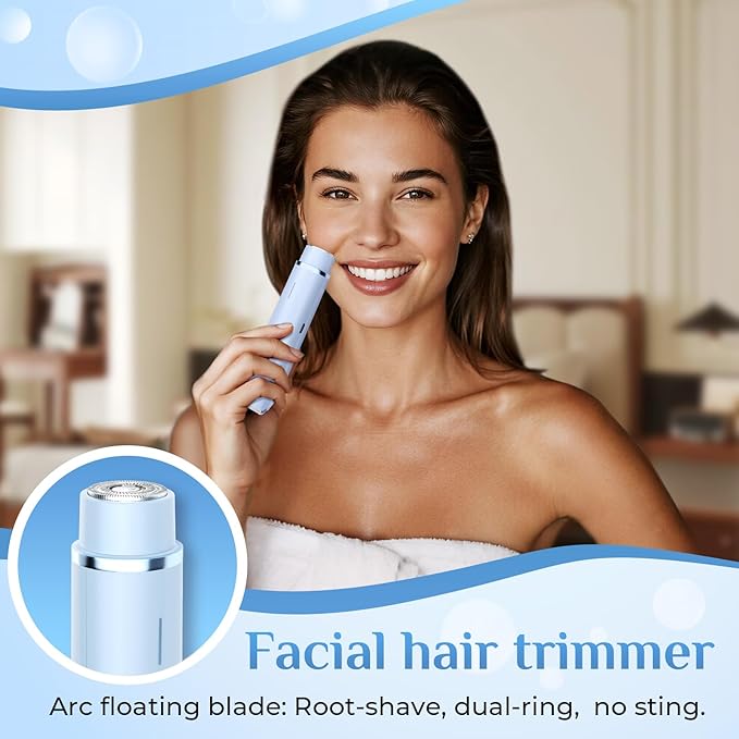2025 New 2-in-1 Electric Bikini Trimmer for Women - Dual Head Electric Razor,Waterproof Painless Bikini Shaver, Pubic Hair Trimmer for Private Area & Body Hair, Blue