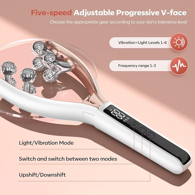 2025 New Microcurrent Facial Slimming Massager Red-Light-Therapy-for-Face and Neck,Vibrating Facial Massager with Thermals for Wrinkles, Double Chin,Firming and Lifting