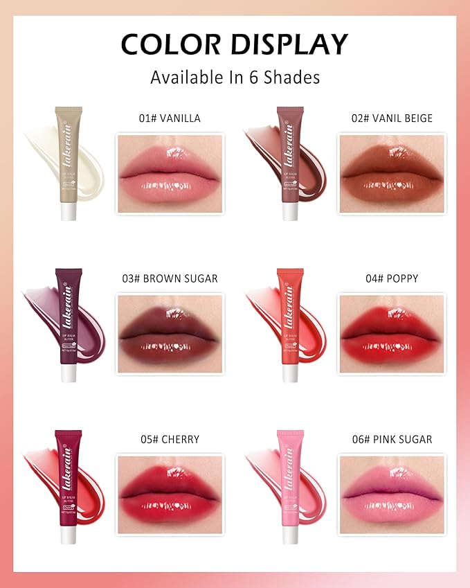 Lip Butter Balm Brown Sugar, Hydrating Tinted Butter Lip Gloss,Clear Lip Mask Lip Care Moisturizer,Smooth Lip Treatment, Non-Sticky Jelly Glow Reviver Fat Lip Oil,Thanksgiving Makeup Gift for Women-03