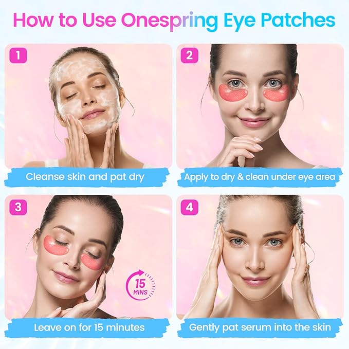 Eye Masks (36 Pairs) - Under Eye Patches for Relieves Dark Circles, Fine Lines and Puffiness, Revitalizing Eye Gel Pads - Ideal for Daily Skin Care & Gift Choice